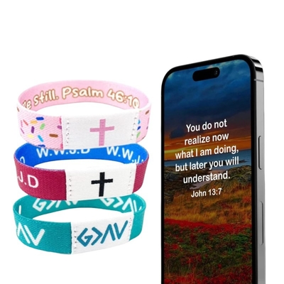 NFC খ্রিস্টান দৈনিক বাইবেল আয়াত ব্রেসলেট তাপমাত্রা প্রতিরোধী -30°C থেকে 60°C স্থায়িত্ব